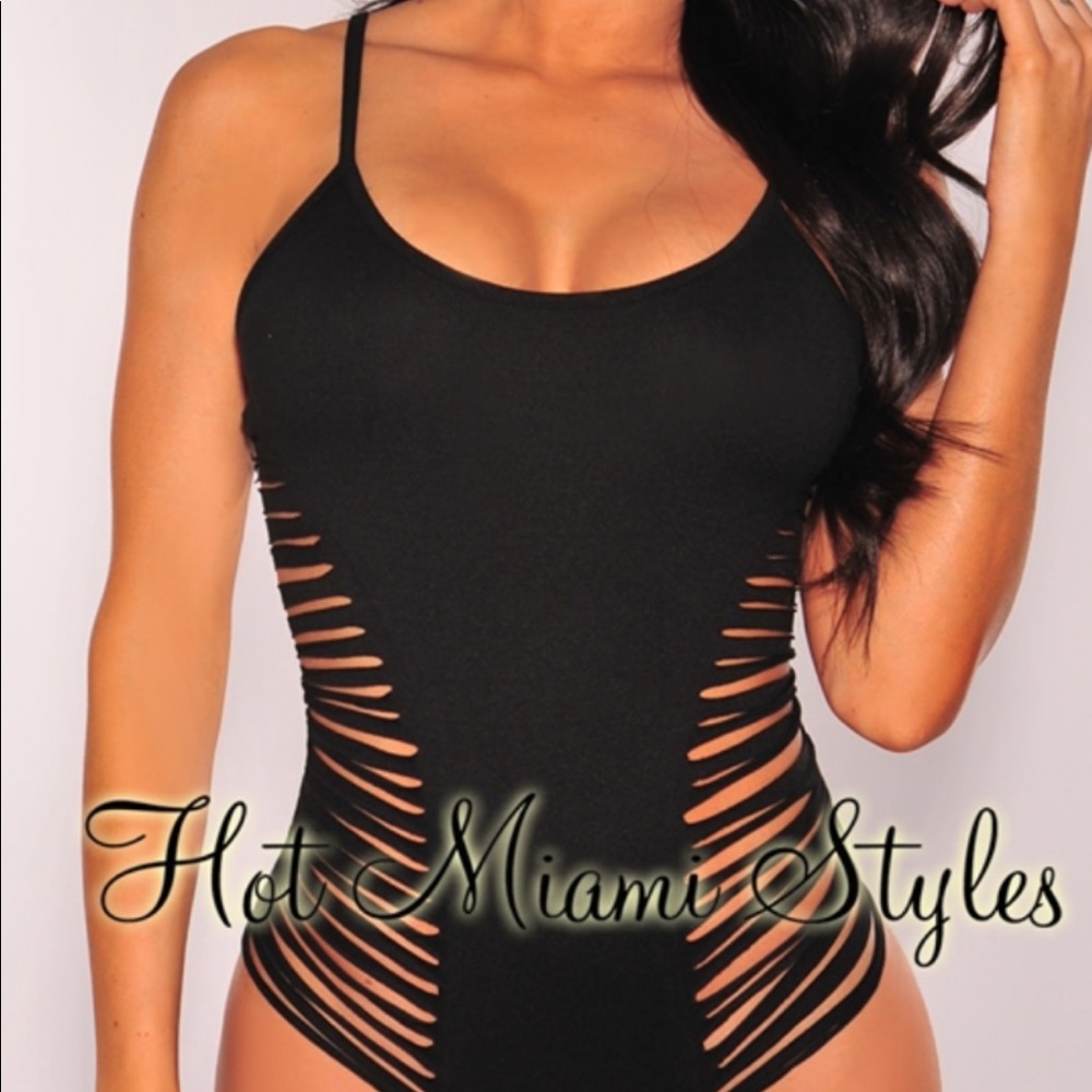 Cut-Out Black Bodysuit